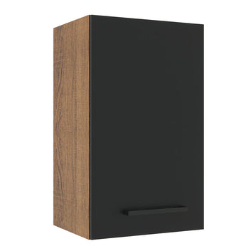 Armário Aéreo Madesa Agata 40 cm 1 Porta Rustic/Preto