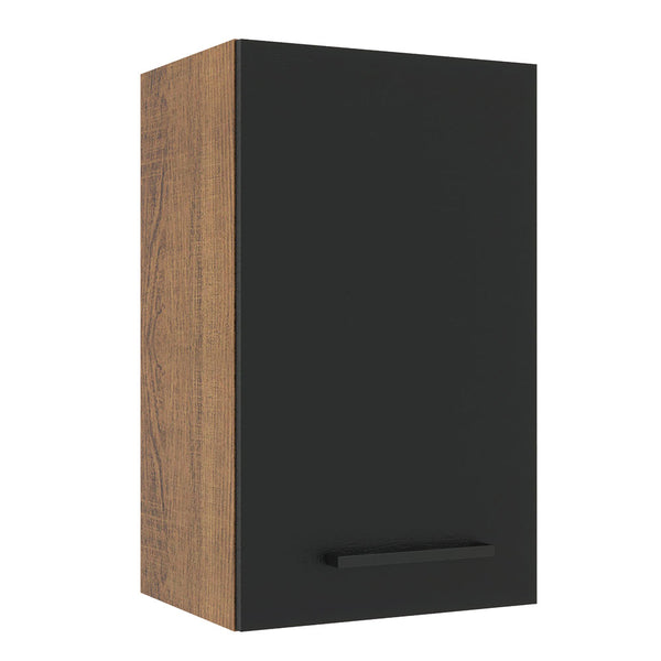 Armário Aéreo Madesa Agata 40 cm 1 Porta Rustic/Preto