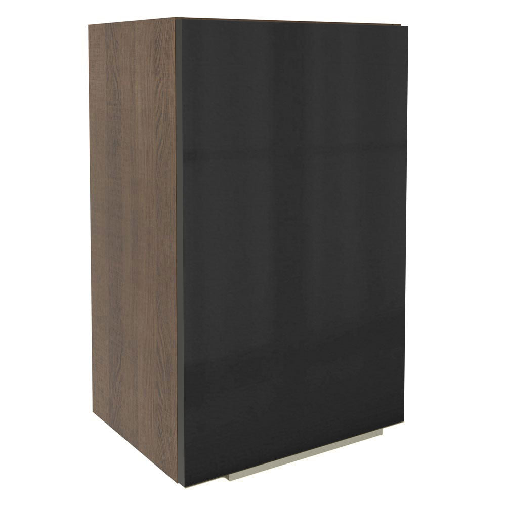 Armário Aéreo Madesa Lux 40 cm 1 Porta Rustic/Preto