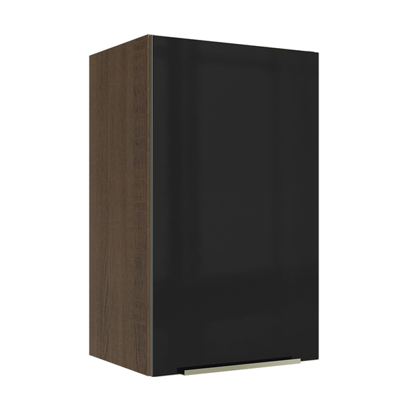 Armário Aéreo Madesa Lux 40 cm 1 Porta Rustic/Preto