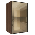 Armário Aéreo de Cozinha 1 Porta 40 cm Rustic/Preto Vidro Reflecta Bronze Vinil Madesa