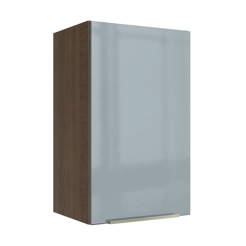 Armário Aéreo Madesa Lux 40 cm 1 Porta Rustic/Cinza