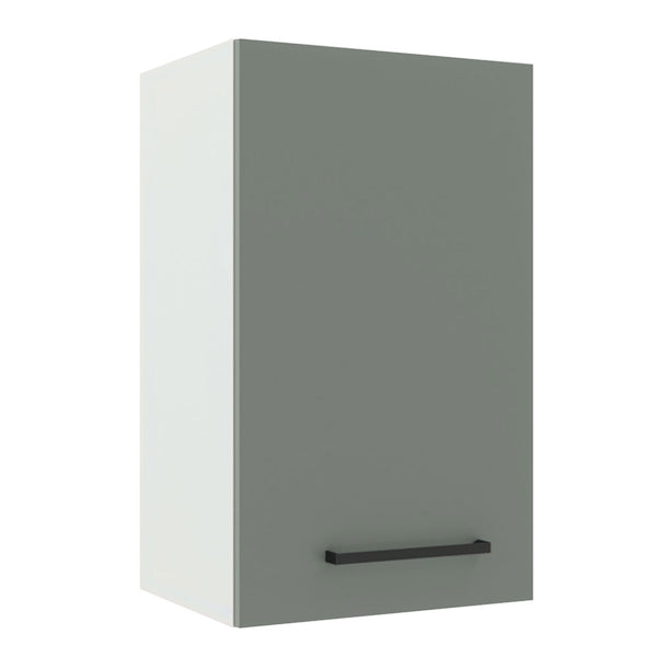Armário Aéreo Madesa Agata 40 cm 1 Porta Branco/Cinza