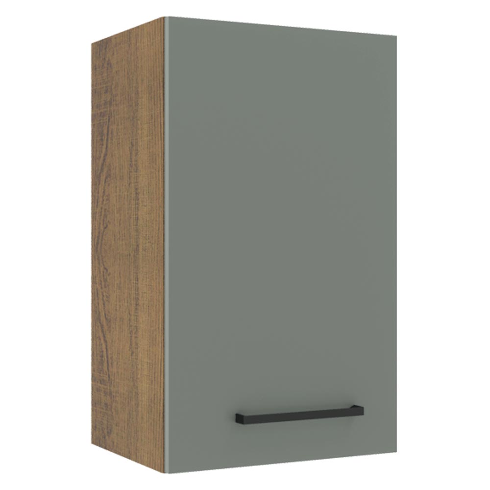 Armário Aéreo Madesa Agata 40 cm 1 Porta Rustic/Cinza