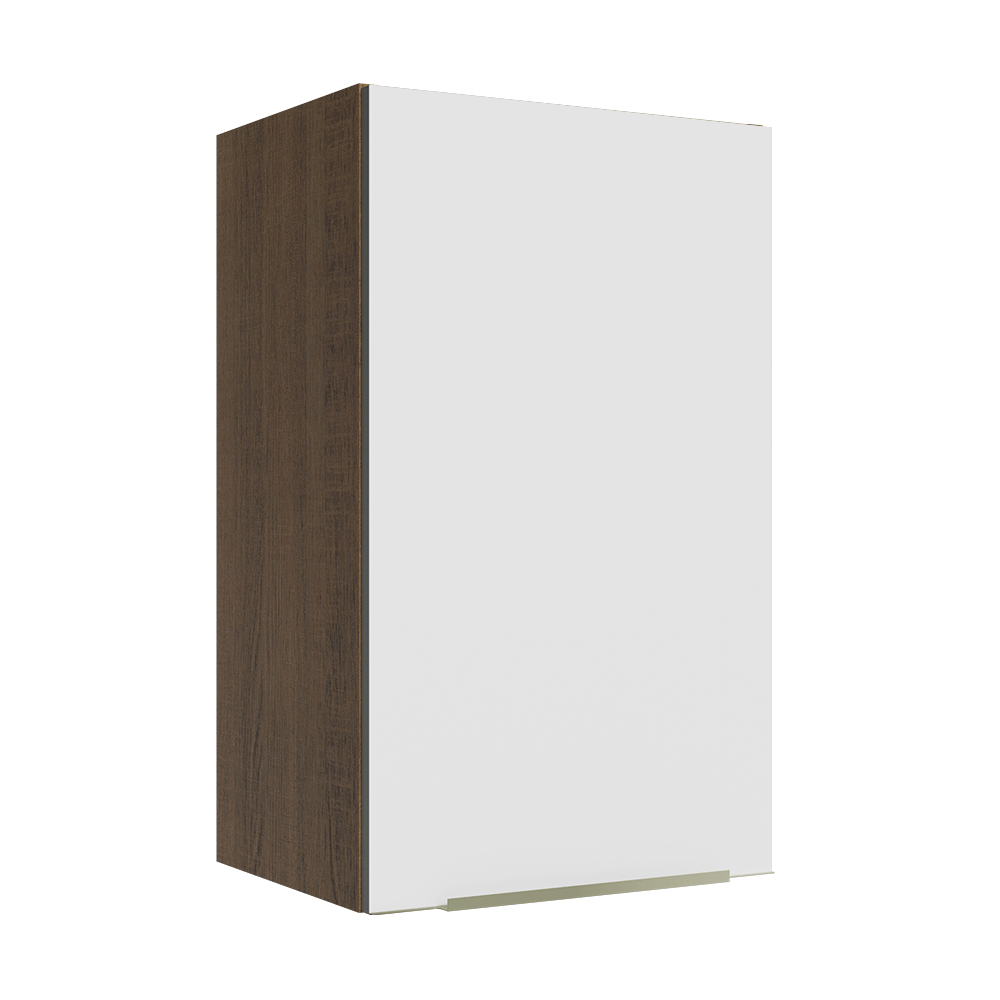 Armário Aéreo Madesa Lux 40 cm 1 Porta Rustic/Branco Veludo
