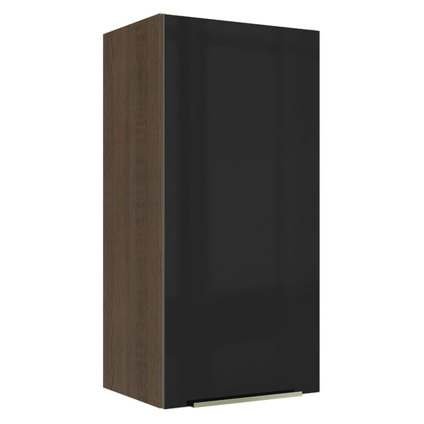 Armário Aéreo Madesa Lux 40 x 83 cm 1 Porta Rustic/Preto
