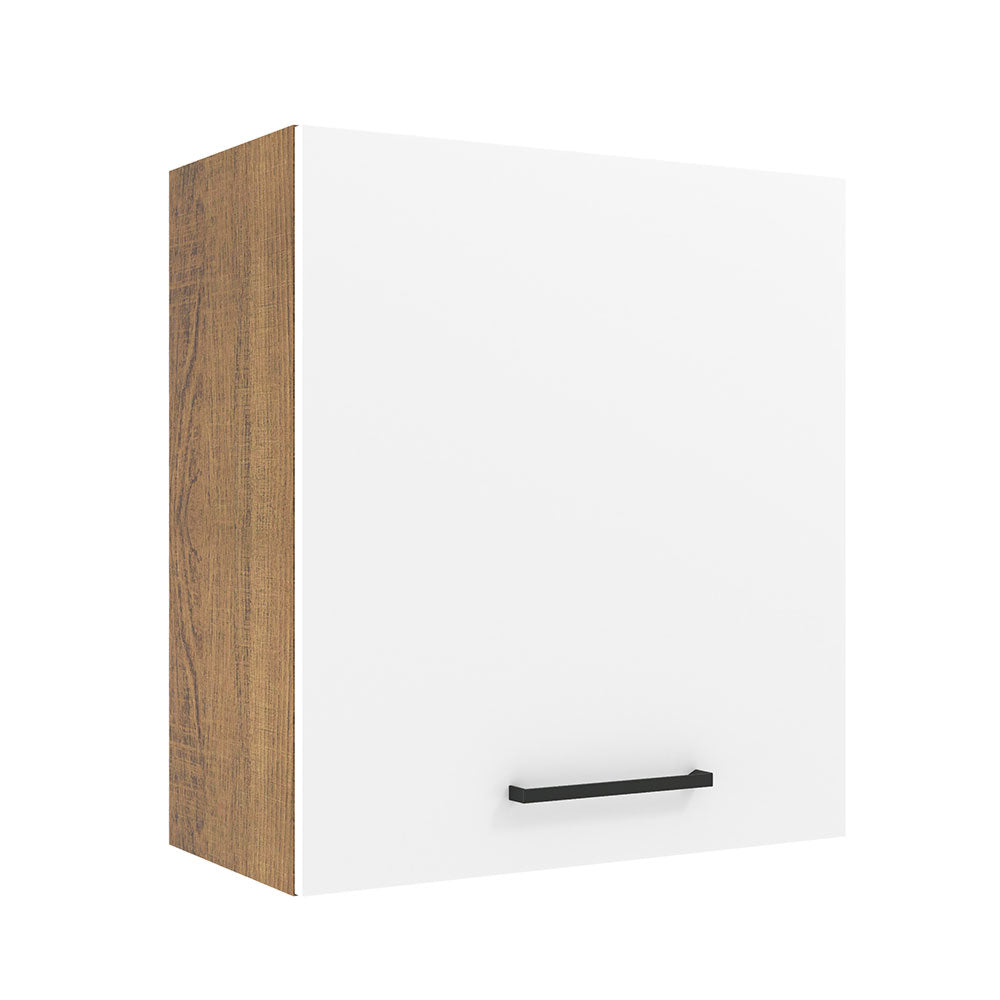 Armário Aéreo Madesa Agata 60 cm 1 Porta Rustic/Branco