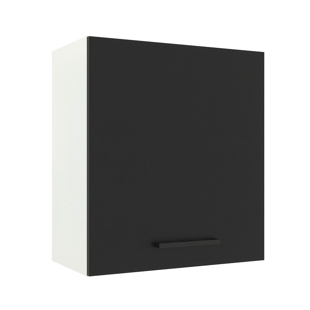Armário Aéreo Madesa Agata 60 cm 1 Porta Branco/Preto