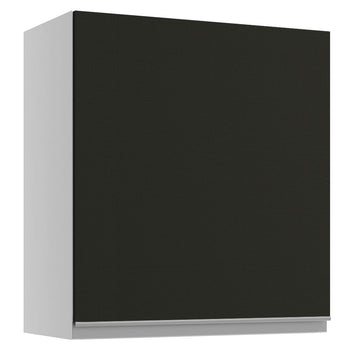 Armário Aéreo Madesa Glamy 60 cm 1 Porta Branco/Preto