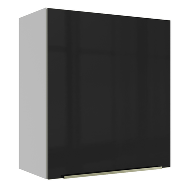 Armário Aéreo Madesa Lux 60 cm 1 Porta Branco/Preto