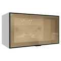 Armário Aéreo de Cozinha 1 Porta Basculante 60 cm Branco/Preto Vidro Reflecta Bronze Vinil Madesa