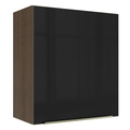 Armário Aéreo Madesa Lux 60 cm 1 Porta Rustic/Preto