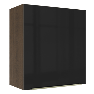 Armário Aéreo Madesa Lux 60 cm 1 Porta Rustic/Preto