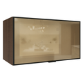 Armário Aéreo de Cozinha 1 Porta Basculante 60 cm Rustic/Preto Vidro Reflecta Bronze Vinil Madesa