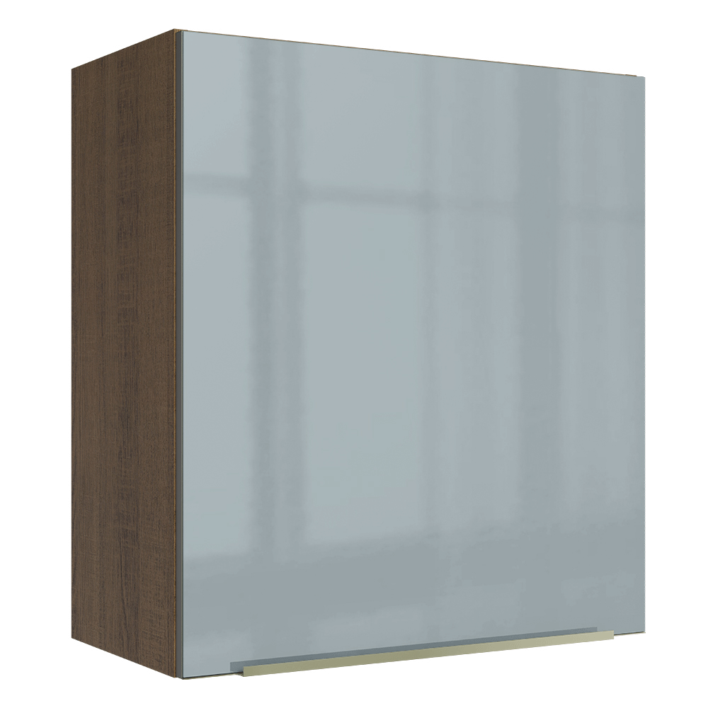Armário Aéreo Madesa Lux 60 cm 1 Porta Rustic/Cinza