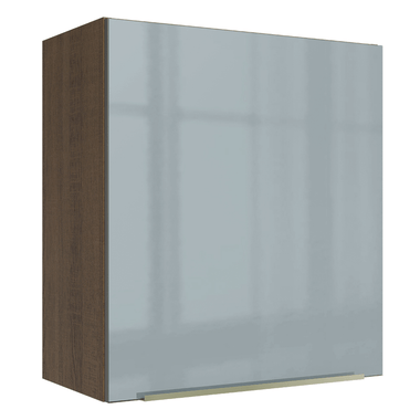Armário Aéreo Madesa Lux 60 cm 1 Porta Rustic/Cinza