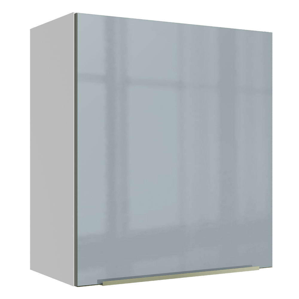 Armário Aéreo Madesa Lux 60 cm 1 Porta Branco/Cinza