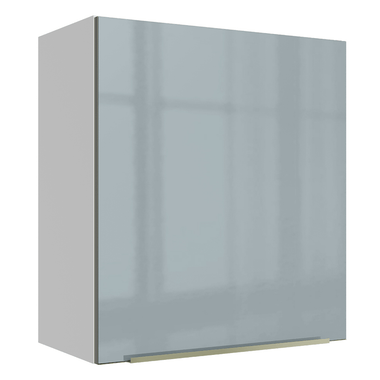 Armário Aéreo Madesa Lux 60 cm 1 Porta Branco/Cinza