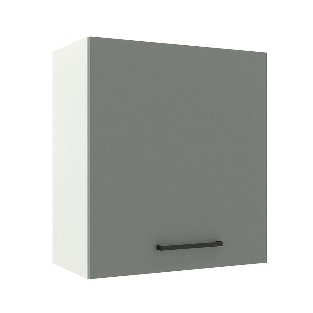 Armário Aéreo Madesa Agata 60 cm 1 Porta Branco/Cinza