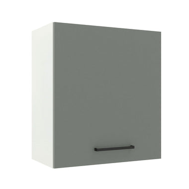 Armário Aéreo Madesa Agata 60 cm 1 Porta Branco/Cinza