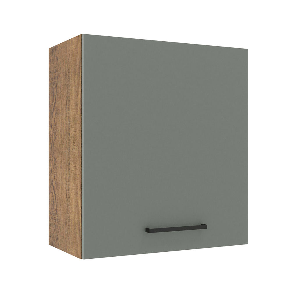 Armário Aéreo Madesa Agata 60 cm 1 Porta Rustic/Cinza