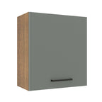 Armário Aéreo Madesa Agata 60 cm 1 Porta Rustic/Cinza