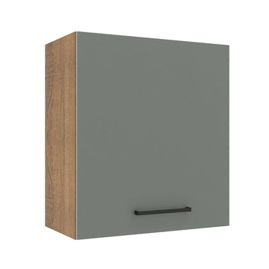 Armário Aéreo Madesa Agata 60 cm 1 Porta Rustic/Cinza