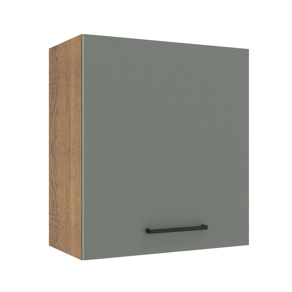 Armário Aéreo Madesa Agata 60 cm 1 Porta Rustic/Cinza