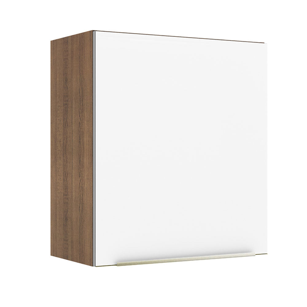 Armário Aéreo Madesa Lux 60 cm 1 Porta Rustic/Branco Veludo