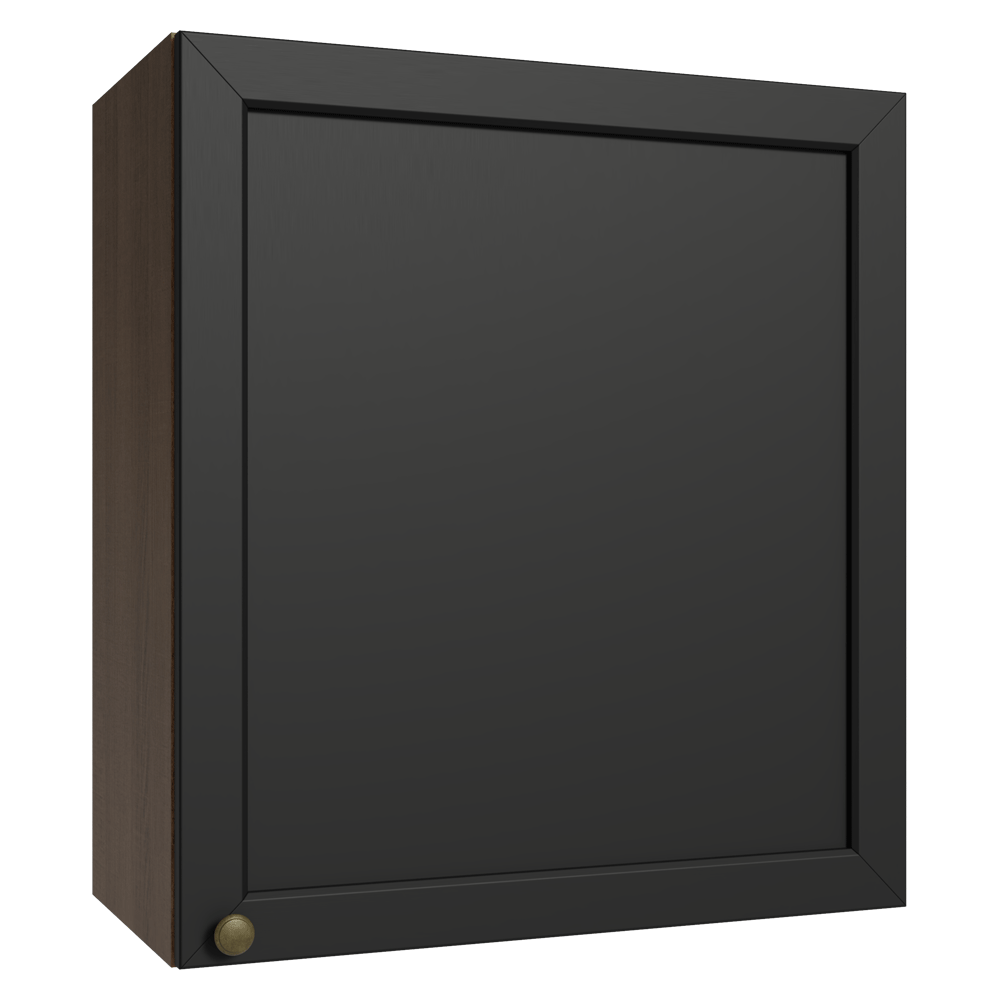 Armário Aéreo 60 cm 1 Porta Rustic/Preto Vik Madesa