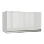Armário Aéreo Madesa Acordes 100% MDF 60 cm 1 Porta Basculante Branco Brilho