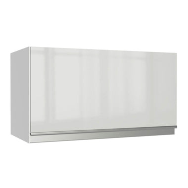 Armário Aéreo Madesa Acordes 100% MDF 60 cm 1 Porta Basculante Branco Brilho