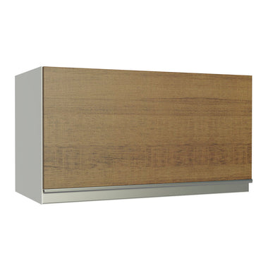 Armário Aéreo Madesa Acordes 100% MDF 60 cm 1 Porta Basculante Branco/Rustic