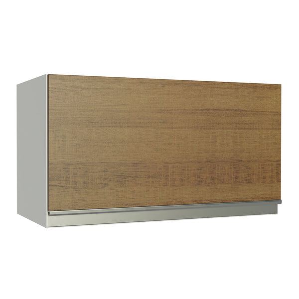 Armário Aéreo Madesa Acordes 100% MDF 60 cm 1 Porta Basculante Branco/Rustic