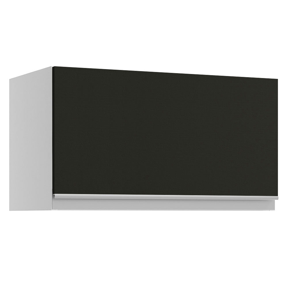 Armário Aéreo Madesa Glamy 60 cm 1 Porta Basculante Branco/Preto