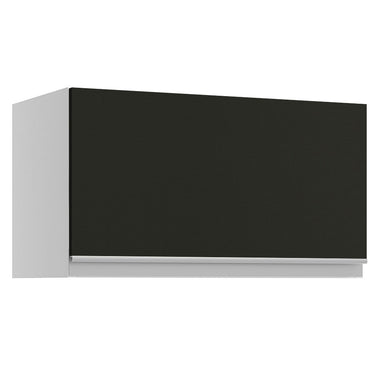 Armário Aéreo Madesa Glamy 60 cm 1 Porta Basculante Branco/Preto