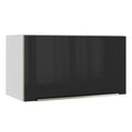 Armário Aéreo Madesa Lux 60 cm 1 Porta Basculante Branco/Preto