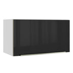 Armário Aéreo Madesa Lux 60 cm 1 Porta Basculante Branco/Preto