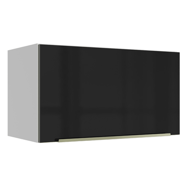 Armário Aéreo Madesa Lux 60 cm 1 Porta Basculante Branco/Preto