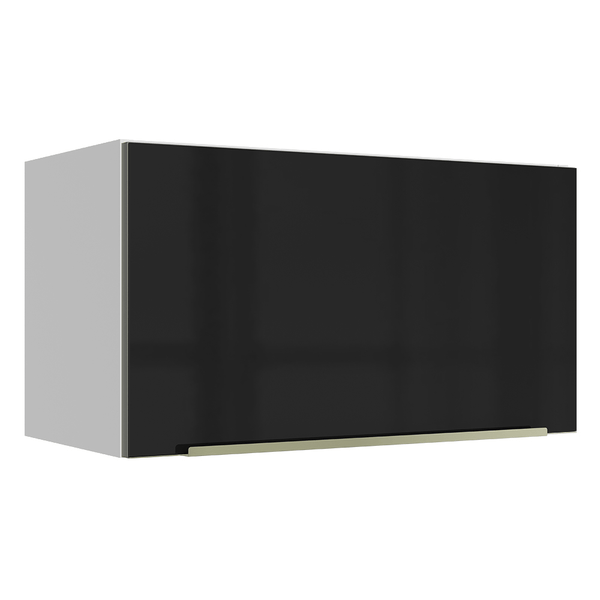 Armário Aéreo Madesa Lux 60 cm 1 Porta Basculante Branco/Preto