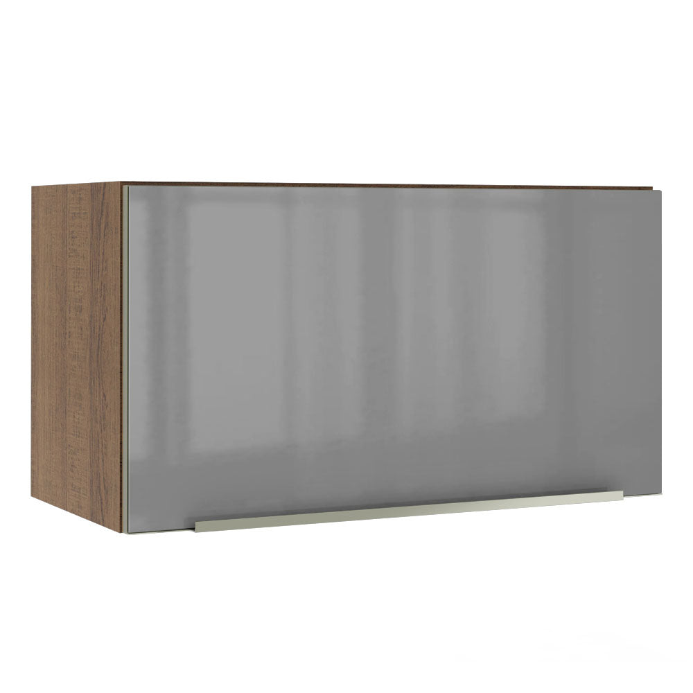 Armário Aéreo Madesa Lux 60 cm 1 Porta Basculante Rustic/Cinza