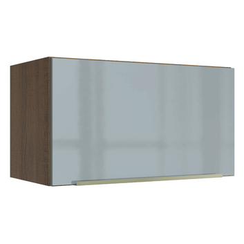Armário Aéreo Madesa Lux 60 cm 1 Porta Basculante Rustic/Cinza