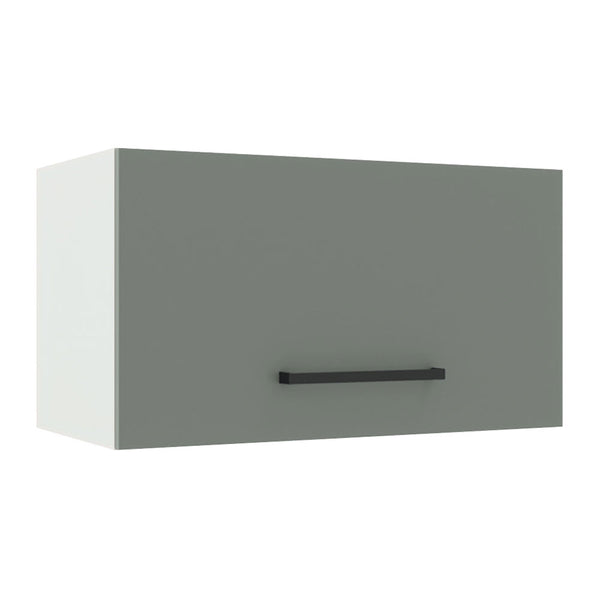 Armário Aéreo Madesa Agata 60 cm 1 Porta Basculante Branco/Cinza
