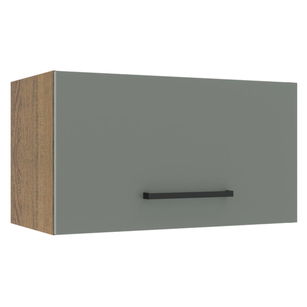 Armário Aéreo Madesa Agata 60 cm 1 Porta Basculante Rustic/Cinza