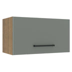 Armário Aéreo Madesa Agata 60 cm 1 Porta Basculante Rustic/Cinza