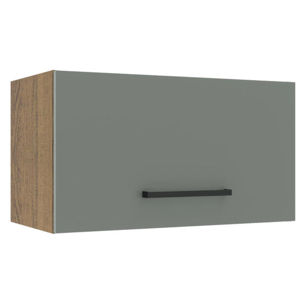 Armário Aéreo Madesa Agata 60 cm 1 Porta Basculante Rustic/Cinza