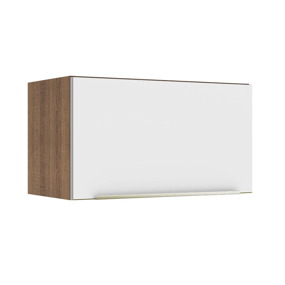 Armário Aéreo Madesa Lux 60 cm 1 Porta Basculante Rustic/Branco Veludo