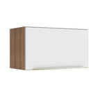 Armário Aéreo Madesa Lux 60 cm 1 Porta Basculante Rustic/Branco Veludo