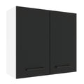 Armário Aéreo Madesa Agata 70 cm 2 Portas Branco/Preto