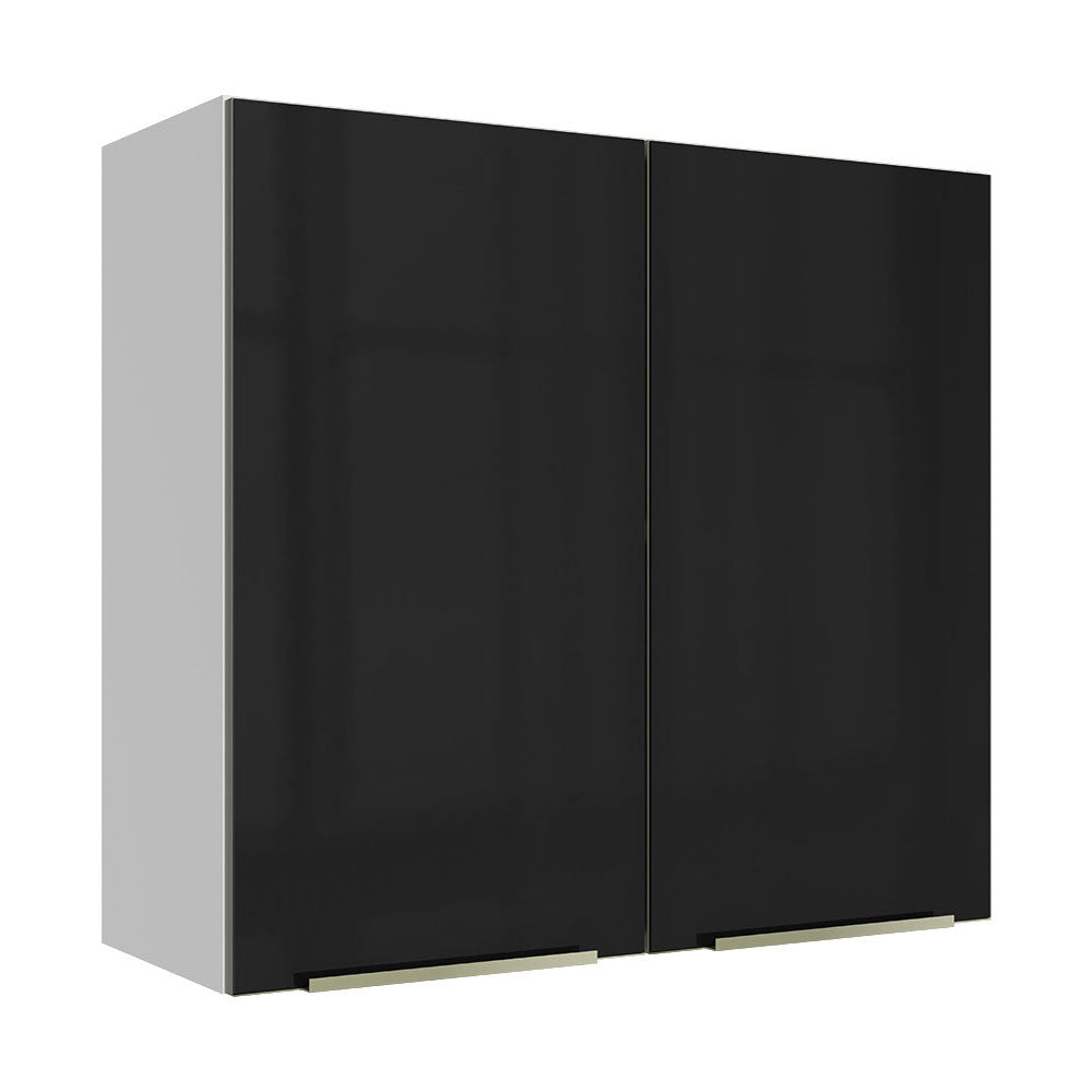 Armário Aéreo 70 cm 2 Portas Branco/Preto Lux Madesa